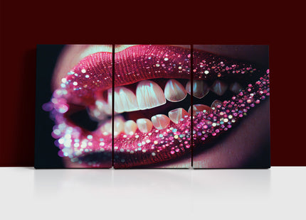 Red lips in Rhinestones close up AOA13187 {3x}