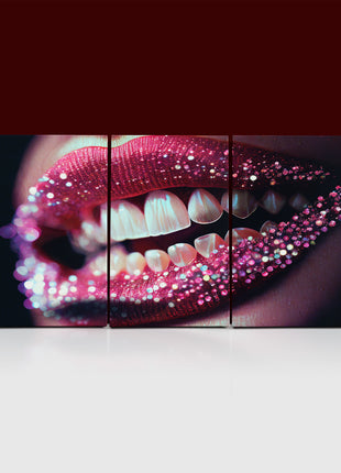 Red lips in Rhinestones close up AOA13187 {3x}