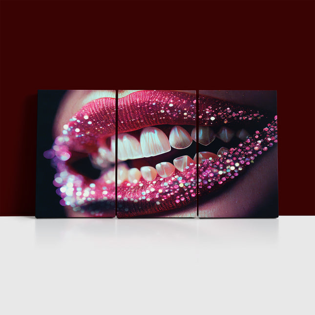 Red lips in Rhinestones close up AOA13187 {3x}