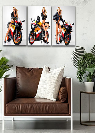 A shot of pure adrenaline sexy young blonde motorcycle AOA13149 {3x}