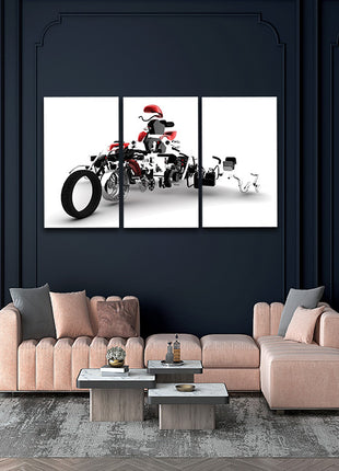 red motorbike exploded AOA13137 {3x}