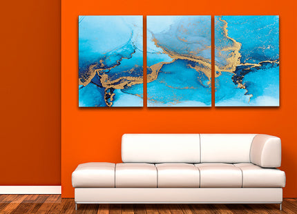luxury blue abstract of marble liquid ink art painting AOA13169 {3x}