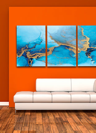 luxury blue abstract of marble liquid ink art painting AOA13169 {3x}
