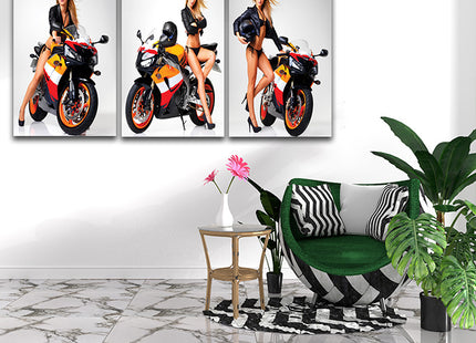 A shot of pure adrenaline sexy young blonde motorcycle AOA13149 {3x}