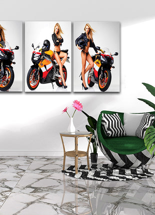 A shot of pure adrenaline sexy young blonde motorcycle AOA13149 {3x}