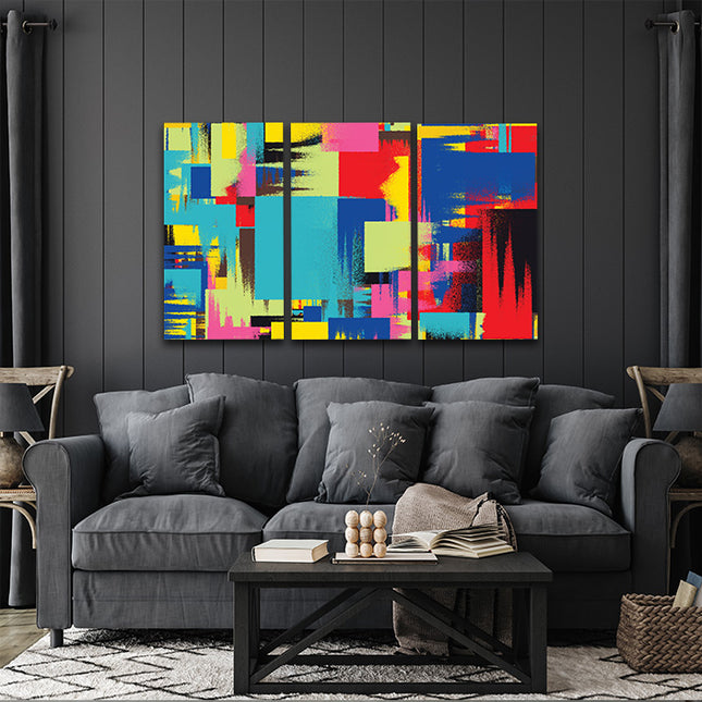 Multi Coloured Abstract Contemporary ART Painting AOA13133 {x3}