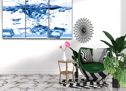A dynamic ice cubes dropped into water with splash AOA14286 {3x}