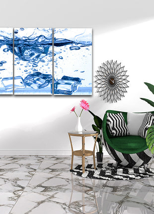A dynamic ice cubes dropped into water with splash AOA14286 {3x}