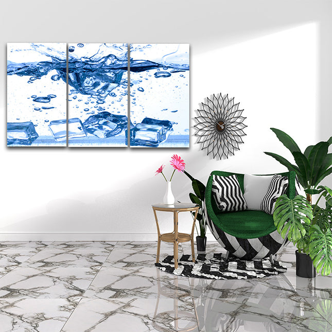 A dynamic ice cubes dropped into water with splash AOA14286 {3x}