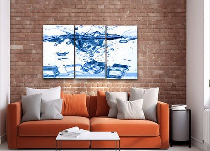 A dynamic ice cubes dropped into water with splash AOA14286 {3x}