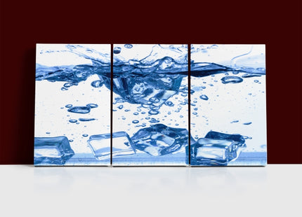 A dynamic ice cubes dropped into water with splash AOA14286 {3x}