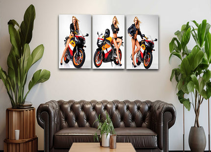 A shot of pure adrenaline sexy young blonde motorcycle AOA13149 {3x}