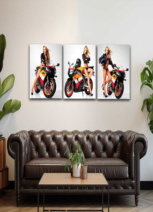 A shot of pure adrenaline sexy young blonde motorcycle AOA13149 {3x}