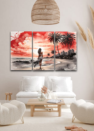 Women Walking On Beach Serene Moment AOA13130 {x3}