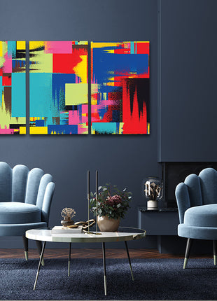 Multi Coloured Abstract Contemporary ART Painting AOA13133 {x3}