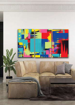 Multi Coloured Abstract Contemporary ART Painting AOA13134 {x3}