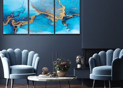 luxury blue abstract of marble liquid ink art painting AOA13169 {3x}