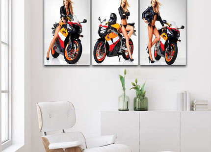 A shot of pure adrenaline sexy young blonde motorcycle AOA13149 {3x}