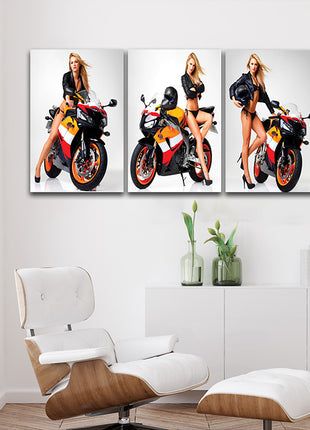 A shot of pure adrenaline sexy young blonde motorcycle AOA13149 {3x}