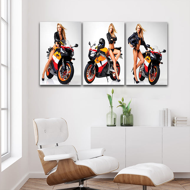 A shot of pure adrenaline sexy young blonde motorcycle AOA13149 {3x}