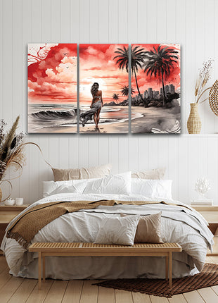 Women Walking On Beach Serene Moment AOA13130 {x3}