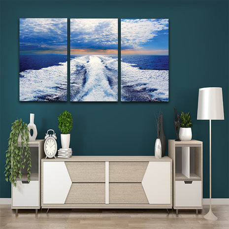 blue sea with prop wash wake in ibiza island AOA13141 {3x}