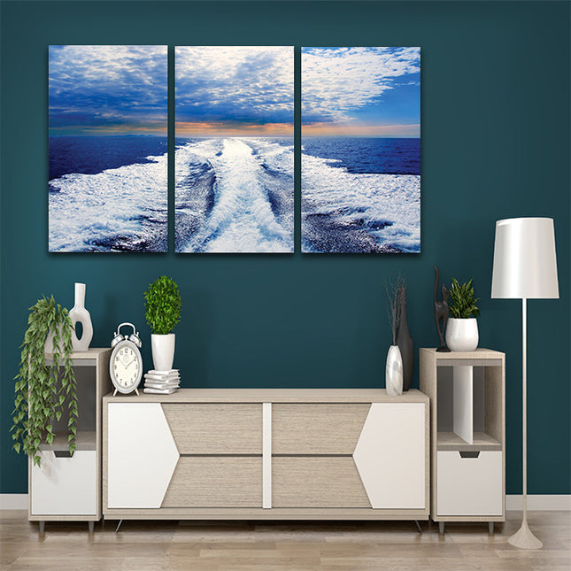 blue sea with prop wash wake in ibiza island AOA13141 {3x}