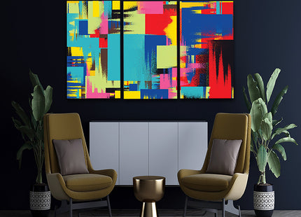 Multi Coloured Abstract Contemporary ART Painting AOA13134 {x3}