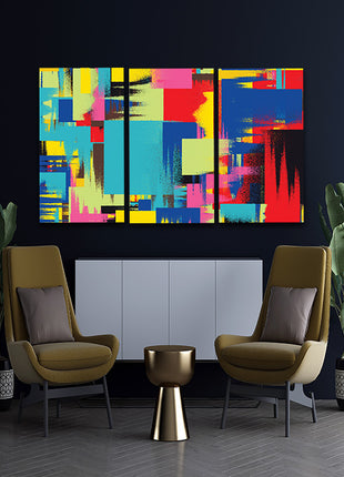 Multi Coloured Abstract Contemporary ART Painting AOA13134 {x3}