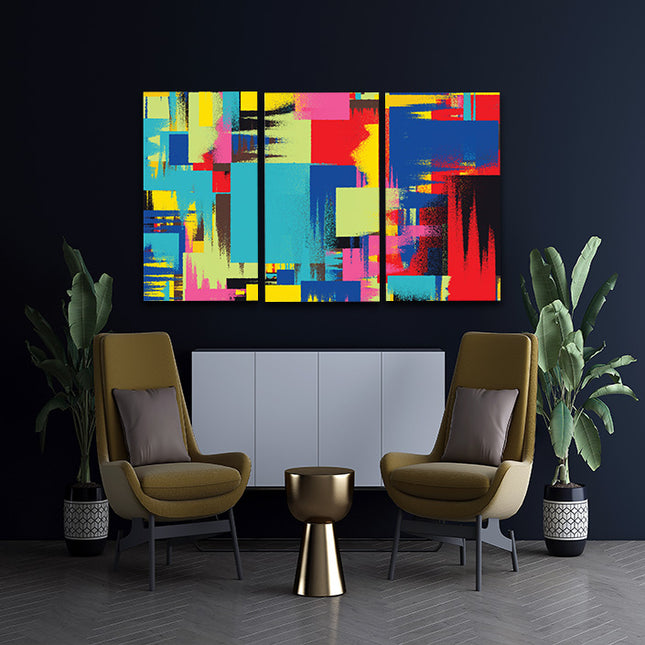Multi Coloured Abstract Contemporary ART Painting AOA13134 {x3}