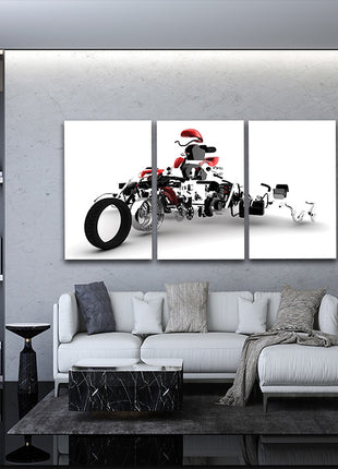 red motorbike exploded AOA13137 {3x}