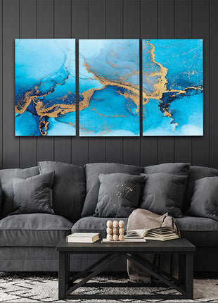 luxury blue abstract of marble liquid ink art painting AOA13169 {3x}