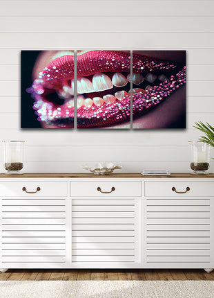 Red lips in Rhinestones close up AOA13187 {3x}