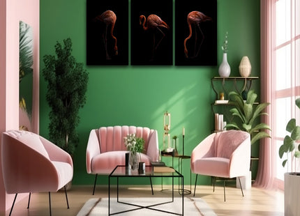 Nice American flamingo bird in the dark AOA13140 {3x}