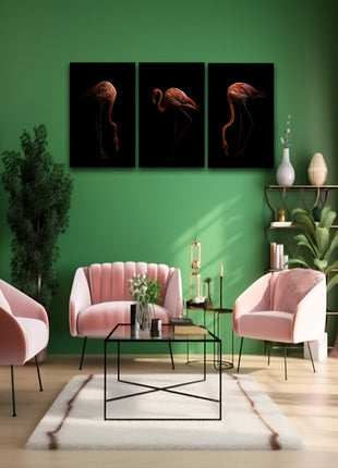 Nice American flamingo bird in the dark AOA13140 {3x}