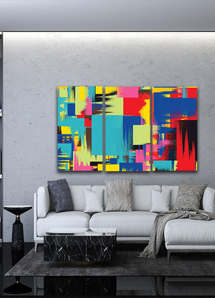 Multi Coloured Abstract Contemporary ART Painting AOA13134 {x3}