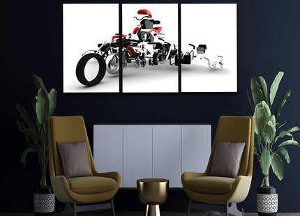 red motorbike exploded AOA13137 {3x}