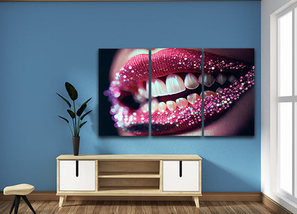 Red lips in Rhinestones close up AOA13187 {3x}