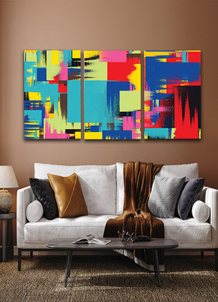 Multi Coloured Abstract Contemporary ART Painting AOA13134 {x3}