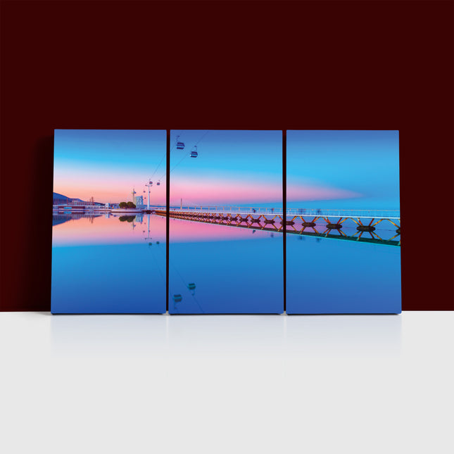 lisbon portugal Cityscape bridge reflected in wate AOA13148 {3x}