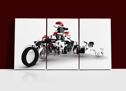 red motorbike exploded AOA13137 {3x}