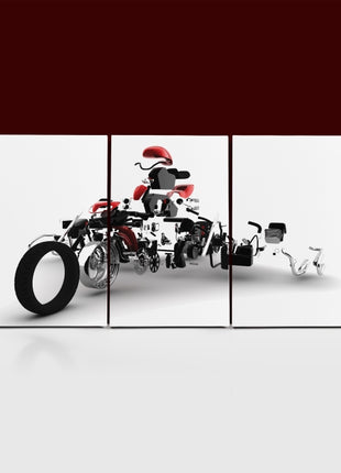 red motorbike exploded AOA13137 {3x}