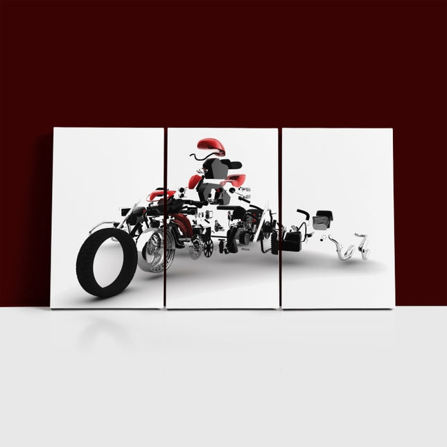 red motorbike exploded AOA13137 {3x}
