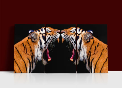 sumatran tiger roaring powerhouse Arted in dramatic hyperreal detail AOA14298 {x3}
