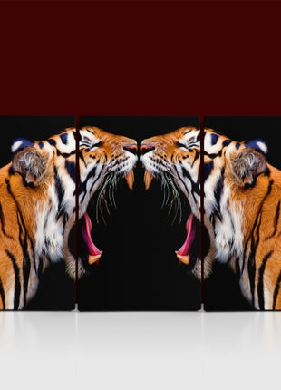 sumatran tiger roaring powerhouse Arted in dramatic hyperreal detail AOA14298 {x3}