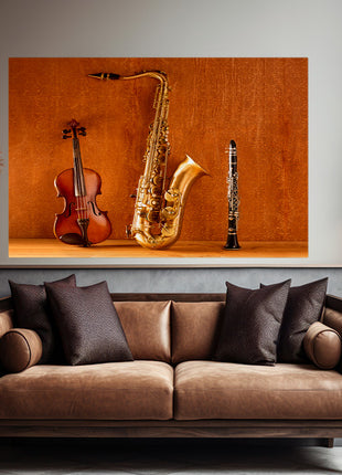 Classic Music Sax Tenor Saxophone Violin & Clarinet Vintage AOAY1358.
