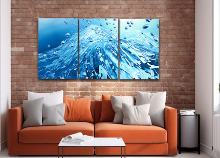 A dynamic Clear water aqua bubbles splash AOA14287 {3x}