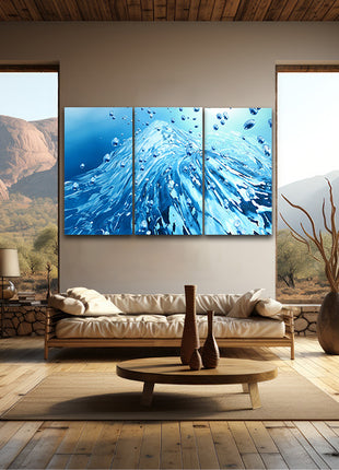 A dynamic Clear water aqua bubbles splash AOA14287 {3x}