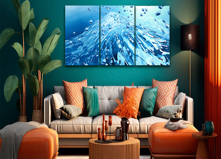 A dynamic Clear water aqua bubbles splash AOA14287 {3x}