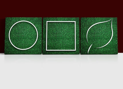 rectangle square white frame edge on green grass  AOA14318 {x3}